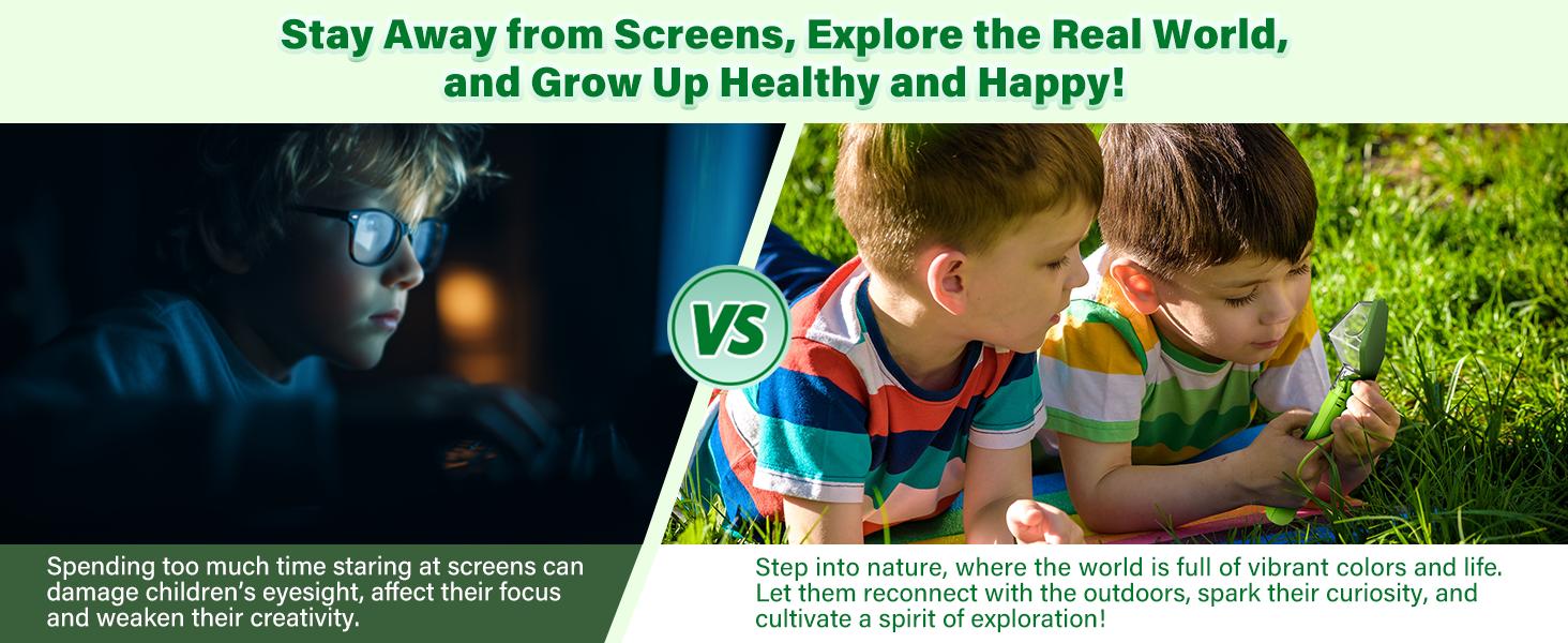 Bug Catcher for Kids, Insect Trap Kit with 6X Magnifier Glass - STEM Educational Exploration Tool for Indoor and Outdoor,Christmas Birthday Gifts Toys for Adults, Boys, and Girls, Green