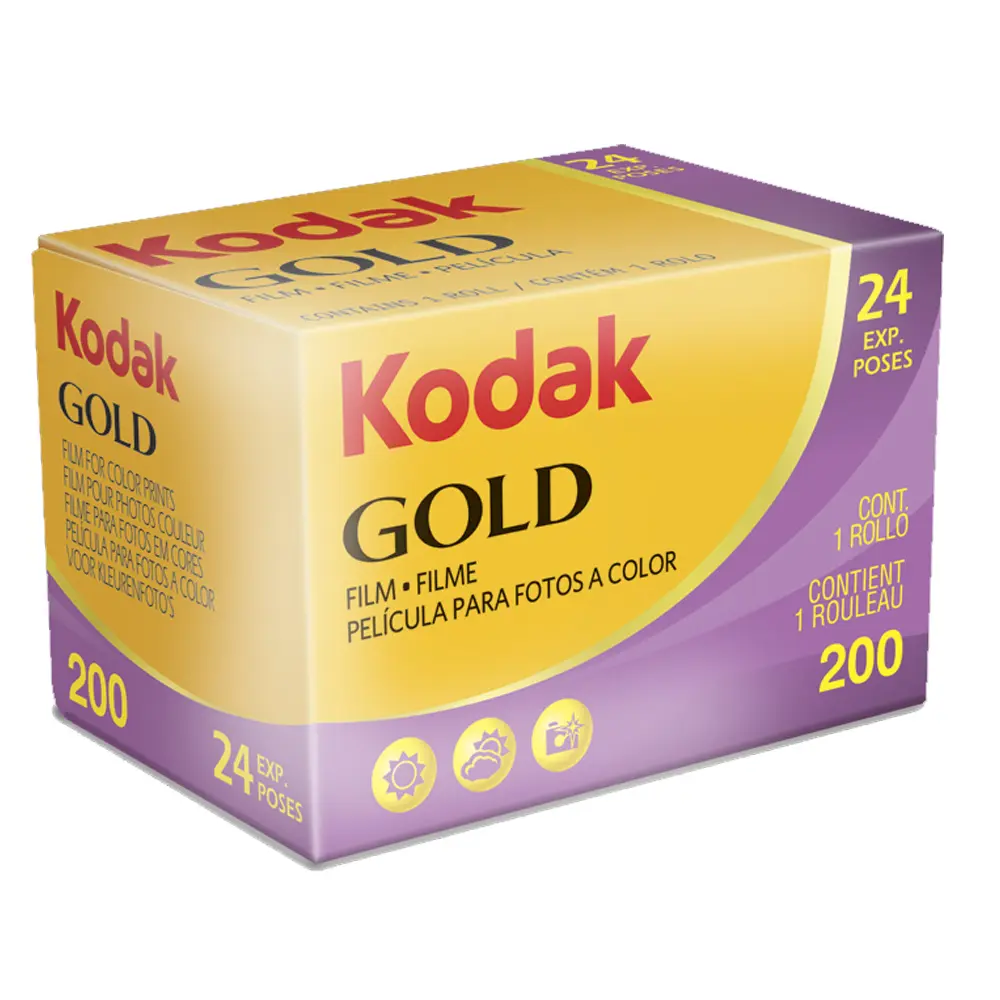 Kodak GOLD 200 Color Negative Film 35mm Roll Film 24 Exposures for General Lighting Conditions