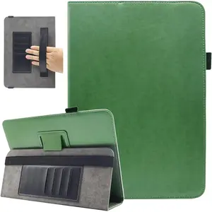 10 10.1 11 Inch Tablet Case,  Protective Folio Stand Android 16 15 Case for 9.6-11 Inch Tablet with Hand Strap and Cards Slots, Olive Green