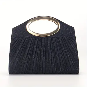 Ruched Elegant Evening Handbag For Women, Fashion Mini Tote Clutch Purse, Stylish Crossbody Shoulder Bag, Sophisticated Formal Accessory For Wedding Party Banquet Prom And Cocktail Events