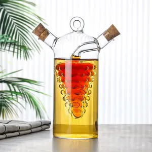 Creative Glass Oil Bottle, Practical and Fun, Cork Seal Leak-Proof, Incline Spout Easy Access, Glass Material, Easy Clean No Odor, Kitchen Oil Dispenser, Kitchen Gadgets, Kitchenware