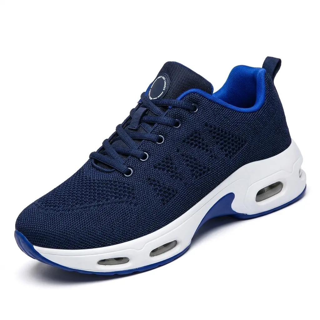 Men's Sporty Running Shoes, Breathable Knit Low-Top Sneakers with Laces and a Lightweight Cushioned Sole for Outdoor Training, Less Than Ankle, Outdoor Runner, All Seasons, Male, Running Training Shoes, Rubber