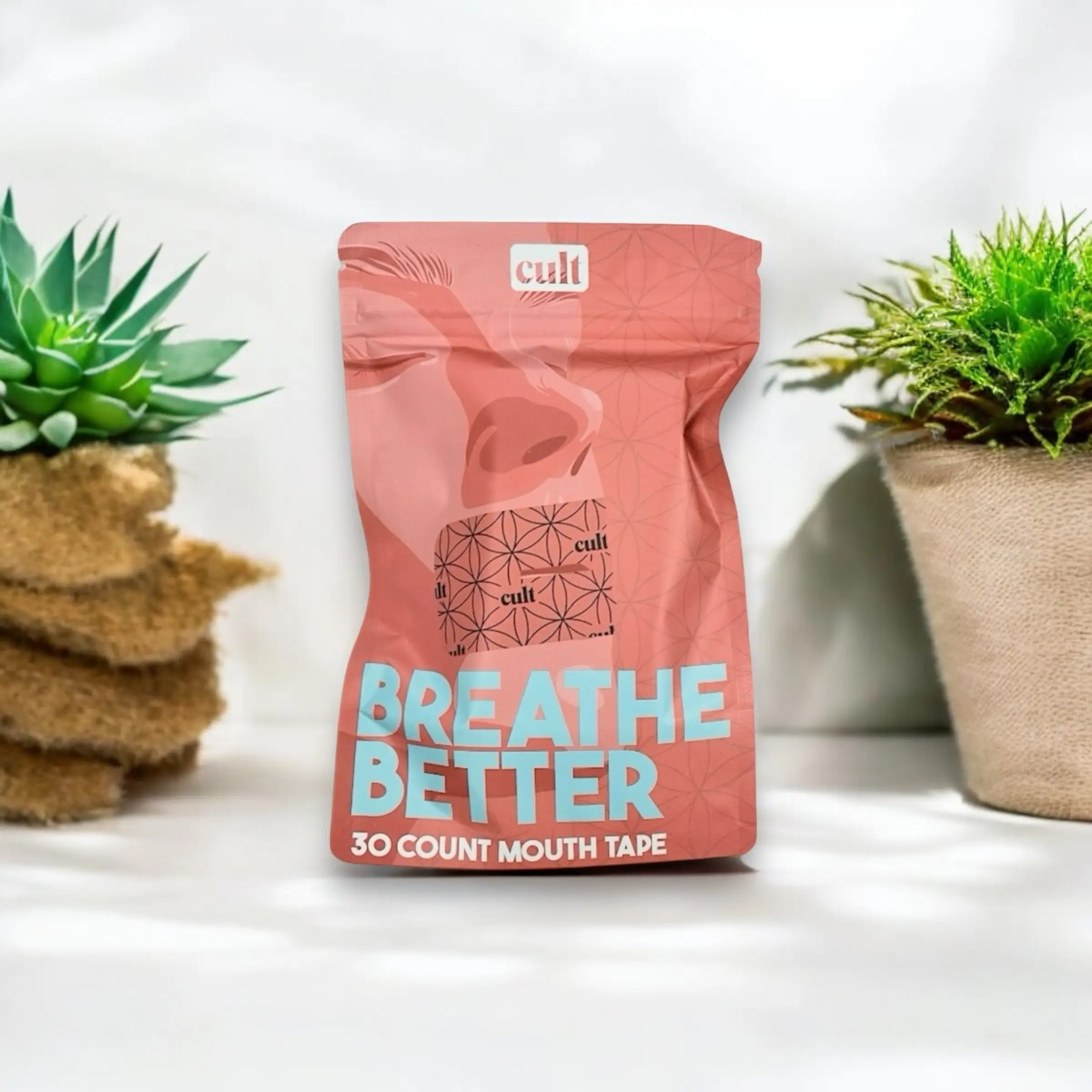 Beginner Breathebetter CULT Mouth Tape - 30 Tapes for Sleep, Meditation, Breathwork, Fitness, and Focus Healthcare Super Breatheable + vented mouth t