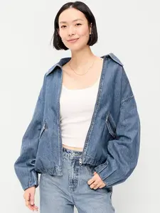 Old Navy Women's Full-Zip Harrington Jean Jacket