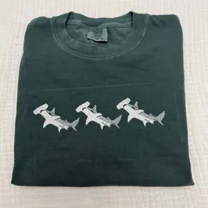 Cute hammer sharks embroidered summer spring comfort colors shirt/  comfort colors tee/ sharks embroidered shirt