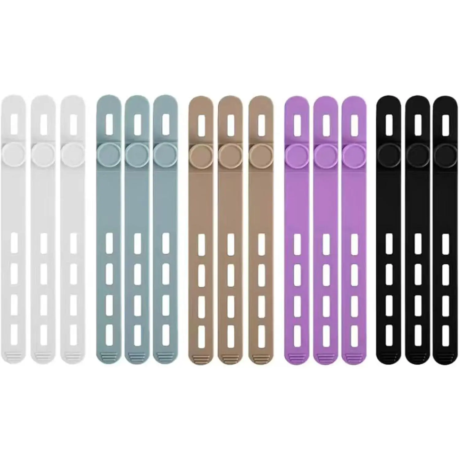 15 Pcs Cable Ties ，Silicone Cable Ties, Reusable Cord Organizer for Charger Cables, Hair Dryer, Home & Office, Flexible Cord Wraps for Electrical Wires (15 Pcs Cord Organizer)