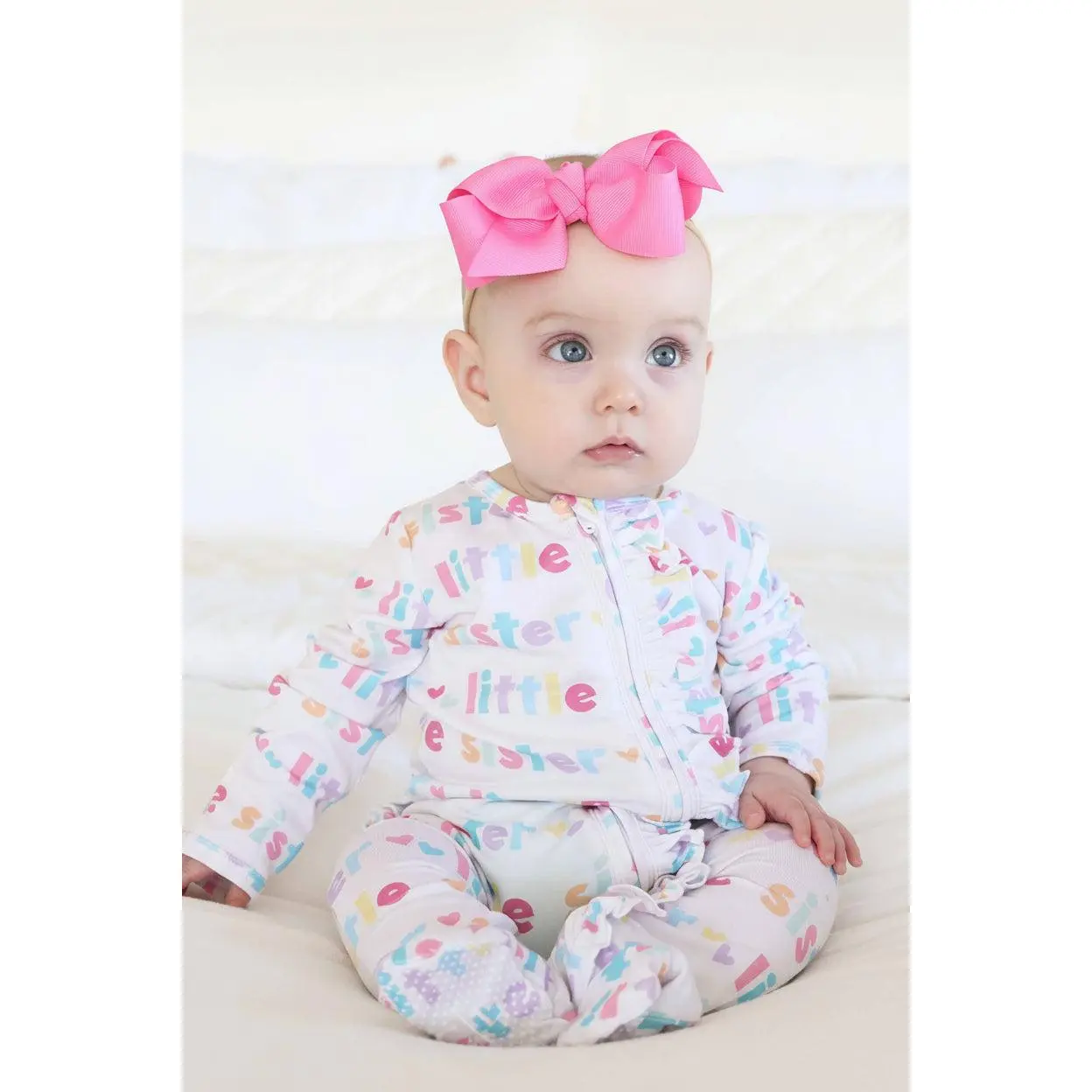 Little Sister Ruffle Zipper Footie