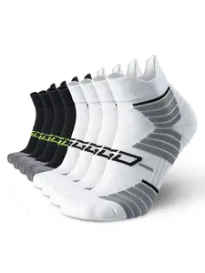 Men's Sports Socks 4 Pairs, 360 Degree Arch Support, 3D Cushioned Heel Design, Soft Elastic Cuff, Moisture Wicking Fabric