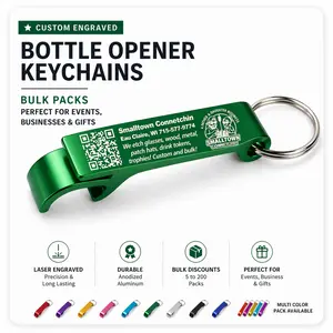 Custom Bottle Opener Keychains – Engraved Aluminum | Bulk Pricing | QR