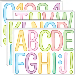 30 Sheets Large Letter Stickers 4 Inch Alphabet Number Letter Stickers Vinyl Self Adhesive Stickers Letters for Poster Bulletin Boards Door Mailbox Crafts Classroom Home Decor (Colorful)