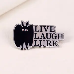 Live Laugh Lurk Mothman Enamel Pin 1 Pc Alloy Lapel Badge For Decorating Backpacks And Jackets Quirky Spooky Gift For Teens And Adults