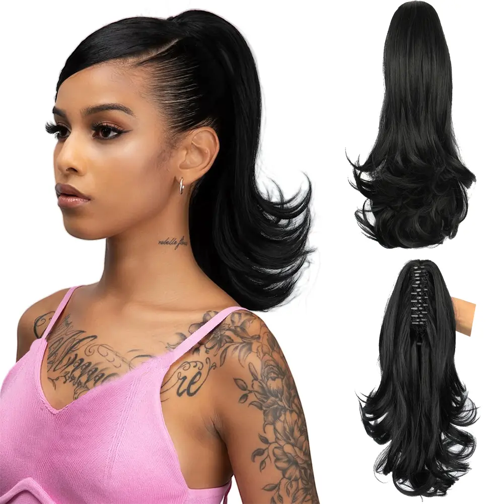 Ponytail Extension For Women Claw Clip Hair Ponytail Long Layered Synthetic Hairpiece Daily Use