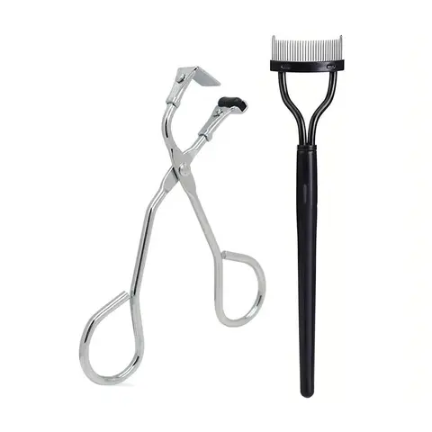Partial Eyelash Curler & Eyelash Brush, 2 Counts/set Eyelash Curling Tool, Cosmetic Eyelash Curler, Eyelash Makeup Tool, Portable Eyelash Curler