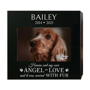 Personalized Pet Urn with Photo Frame Pet Loss Gift Dog Memorial Cat Loss Gift Dog Lovers Sympathy Gift for Pet Lovers | Heaven Sent My Own Angel