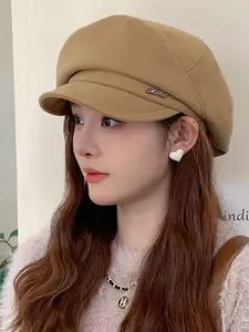 Women's Solid Color Beret, Vintage Retro Style Beret Hat, Hat Accessory for Fall & Winter, Fashion Accessories for Women