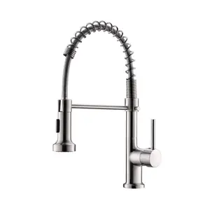 AIMADI Kitchen Faucet with Pull Down Sprayer High Arc Single Handle Spring Kitchen Sink Faucet Brushed Nickel Modern rv Stainless Steel Kitchen Faucets news  ink sink faucet