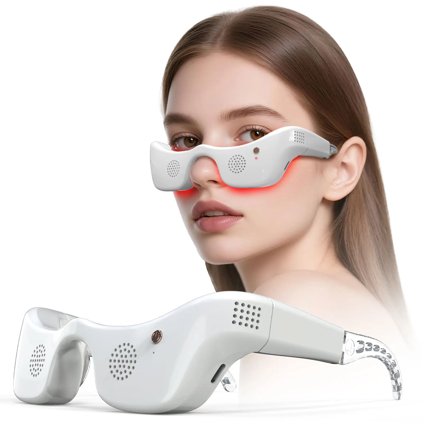 7-Mode Eye Comfort Device, Cooling-Warming Sensation, Open Vision Frame, Smart Timer, 1-Button Control, Daily Eye Relax Accessory for Home & Office Screen Breaks