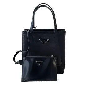 Pre-owned PRADA Mesh Tote Bag with Detachable Leather Pouch Shoulder Bag/WJTT04209903