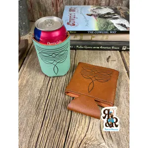 Boot Stitch Leatherette Can Cooler