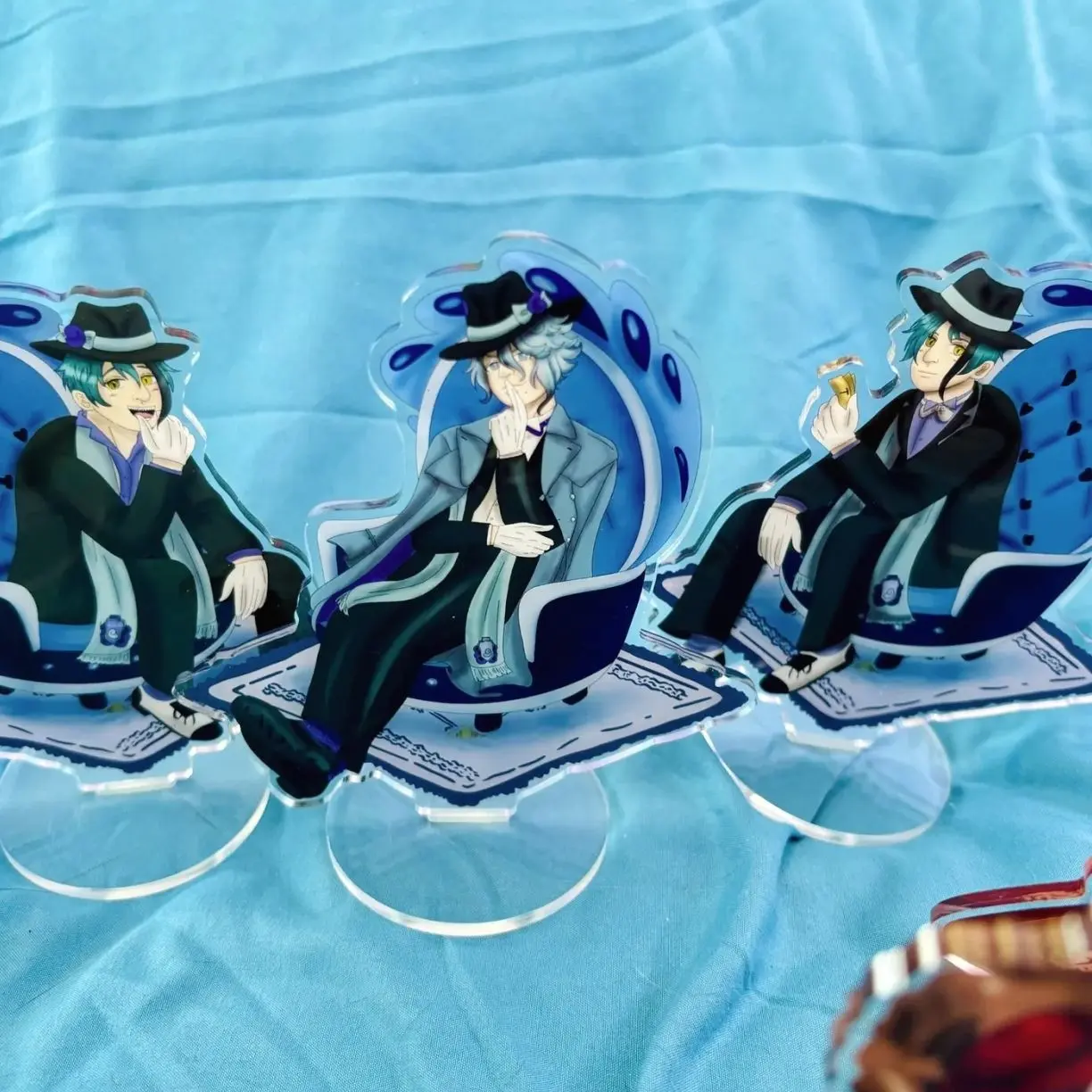 3 ops Twisted Wonderland Octavinelle Azul Ashengrotto Floyd Leech Jade Leech Anime Acrylic Standee