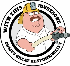 Fierstien Firefighter Decal Sticker REFLECTIVE 3M Material with Mustache Design for Fire Department Helmets and Hard Hats 2-20 Inches