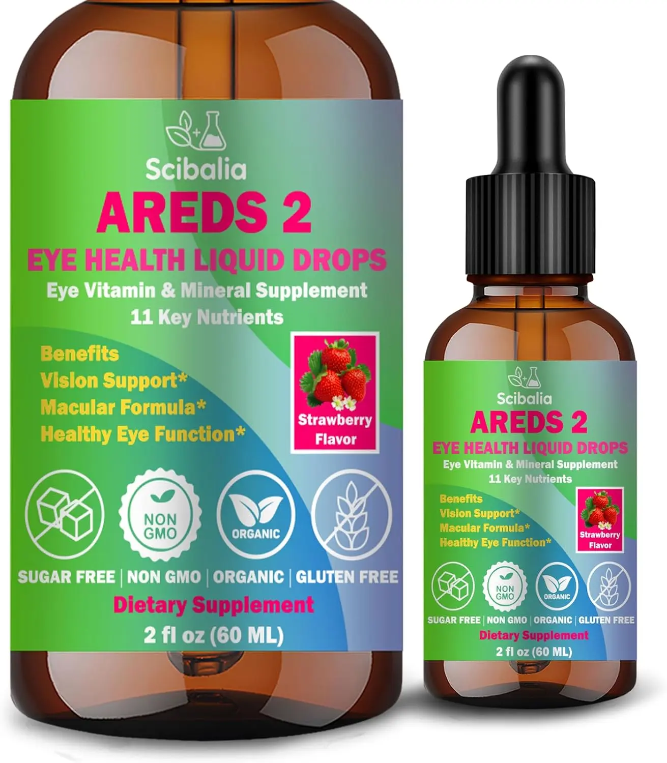 AREDS 2 Formula Liquid Drops, Advance 11-in-1 Lutein Eye Vitamins Zeaxanthin Supplements w. Bilberry Eyebright Omega-3 for Vision Retina Macular Health, Areds Plus Multivitamin for Adult & Senior