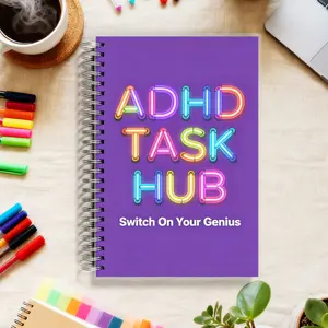 ADHD PLANNER - The Ultimate To-Do List Notepad for the ADHD Brain, Categorize Everything from Calls to Research for Maximum Focus, A5, 108 Pages, Spiral Bound for Easy Use, Productivity Planner, Notebook Planner