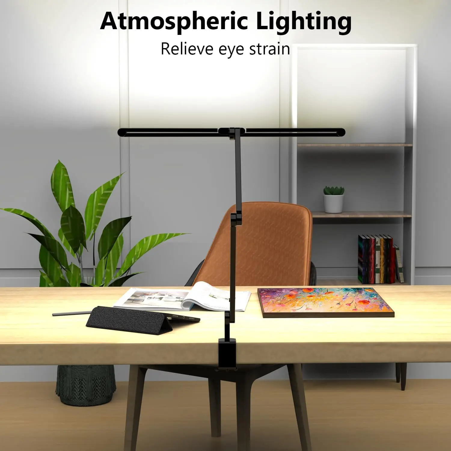3000 lumen led-bureaulamp met 3 draaibare lichtbalken, 120 cm groot 3000 lumen led-bureaulamp met 3 draaibare lichtbalken, 120 cm groot