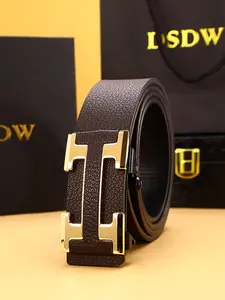 Men's Genuine Leather Belt, Smooth Buckle Design, Premium Quality, Casual Style, Perfect for Daily Wear & Business