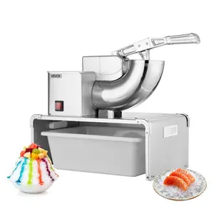 VEVOR Commercial Ice Shaver Machine, 661 LBS/H Electric Ice Crusher with Replaceable Container, 350W Premium Motor, 4 Blades, Shaved Snow Cone Machine Ice Maker for Dessert Shop Bar Party, Silver, 661Lbs/Hr Ice Crush, Bar Party Use