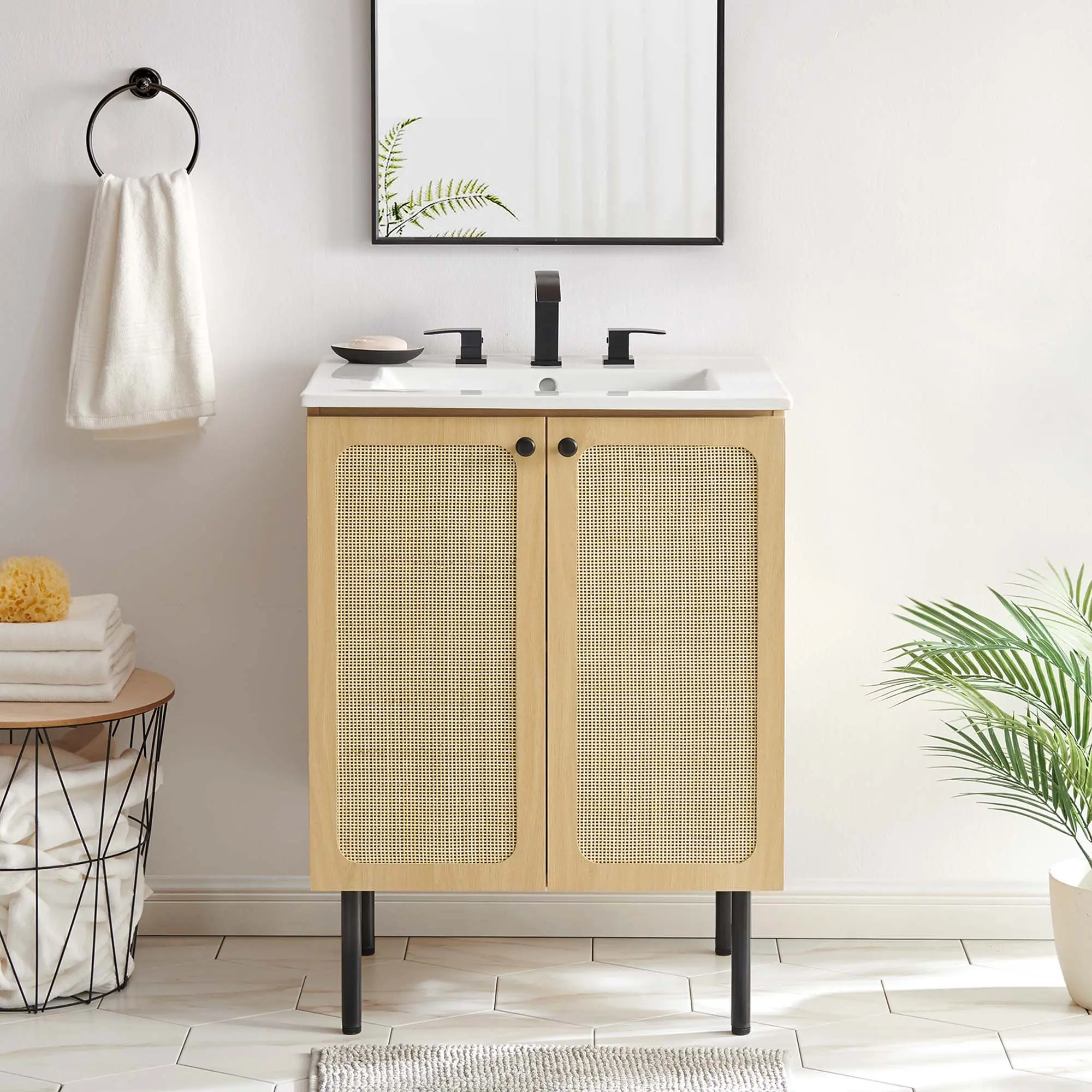 Chaucer 24" Bathroom Vanity Cabinet (Sink Basin Not Included) in Oak