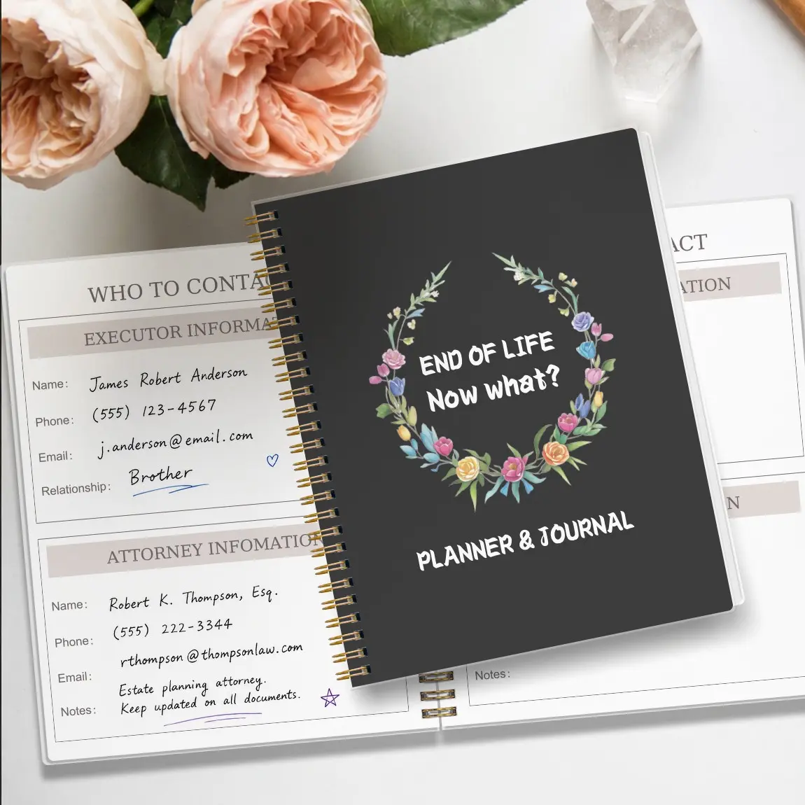 Life After Death Planning Notebook, Spiral Bound Estate Organization Journal, Includes Contact Lawyer Info Pages, Personal Wishes Record Sheet