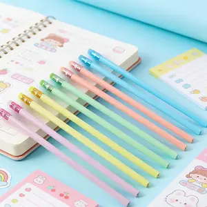 10 Pieces of Hb Pencils, Colored Barrel Pencils with Erasers, School Supplies, Sketching and Painting Pens, Solid-Colored Pencils