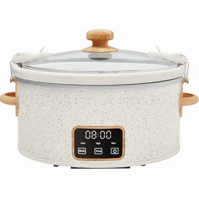 The Pioneer Woman 6-Quart Portable Linen Speckle Slow Cooker