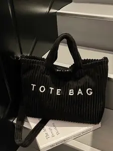 Stylish Casual Letter Print Handheld Bag for Daily Use, Personal Item Bag