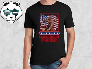 Hulk Hogan 4th of July Shirt, Stars Spangled Brother Patriotic Wrestling Tee, USA Graphic Shirt, American Flag Gift for Him