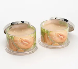 HomeWorx by Slatkin & Co. S/2 18oz Candles Sweet Spring Melon