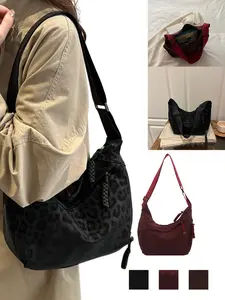 Vintage Leopard Print Bag, Soft Skin-Friendly Fabric, Adjustable Shoulder Strap, Perfect for Music Festivals & Street Style, Cross Body Bags