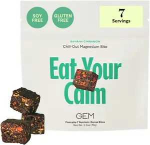 Calm Bite: Magnesium Support - Supports Clarity, Mood, & Digestion - Magnesium, Lemon Balm, Cacao - Essential Minerals, Vitamins, & Nutrients For Wellness - Banana Cinnamon Flavor