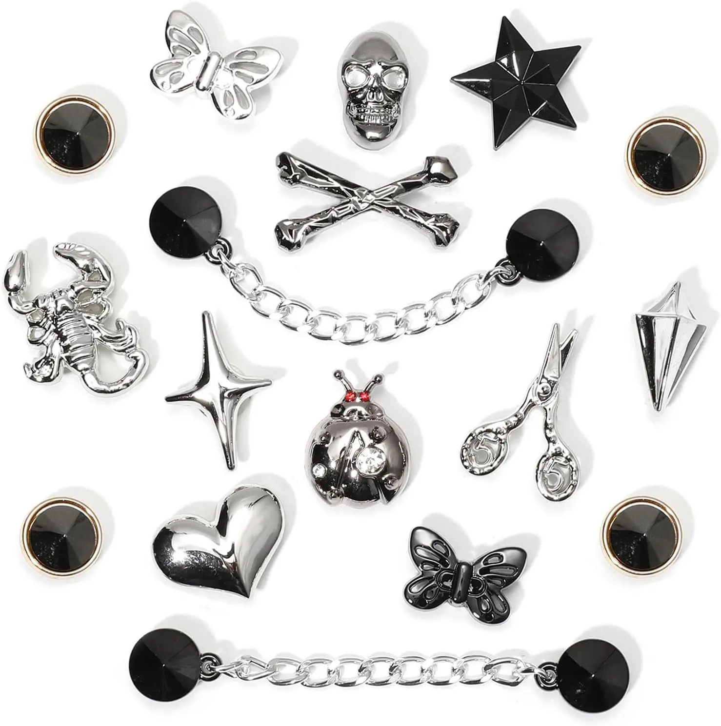 Bling Rhinestone Shoe Charms for Women, Girly Sparkle Shoe Chains & Accessories for Clog Sandals Party Favor