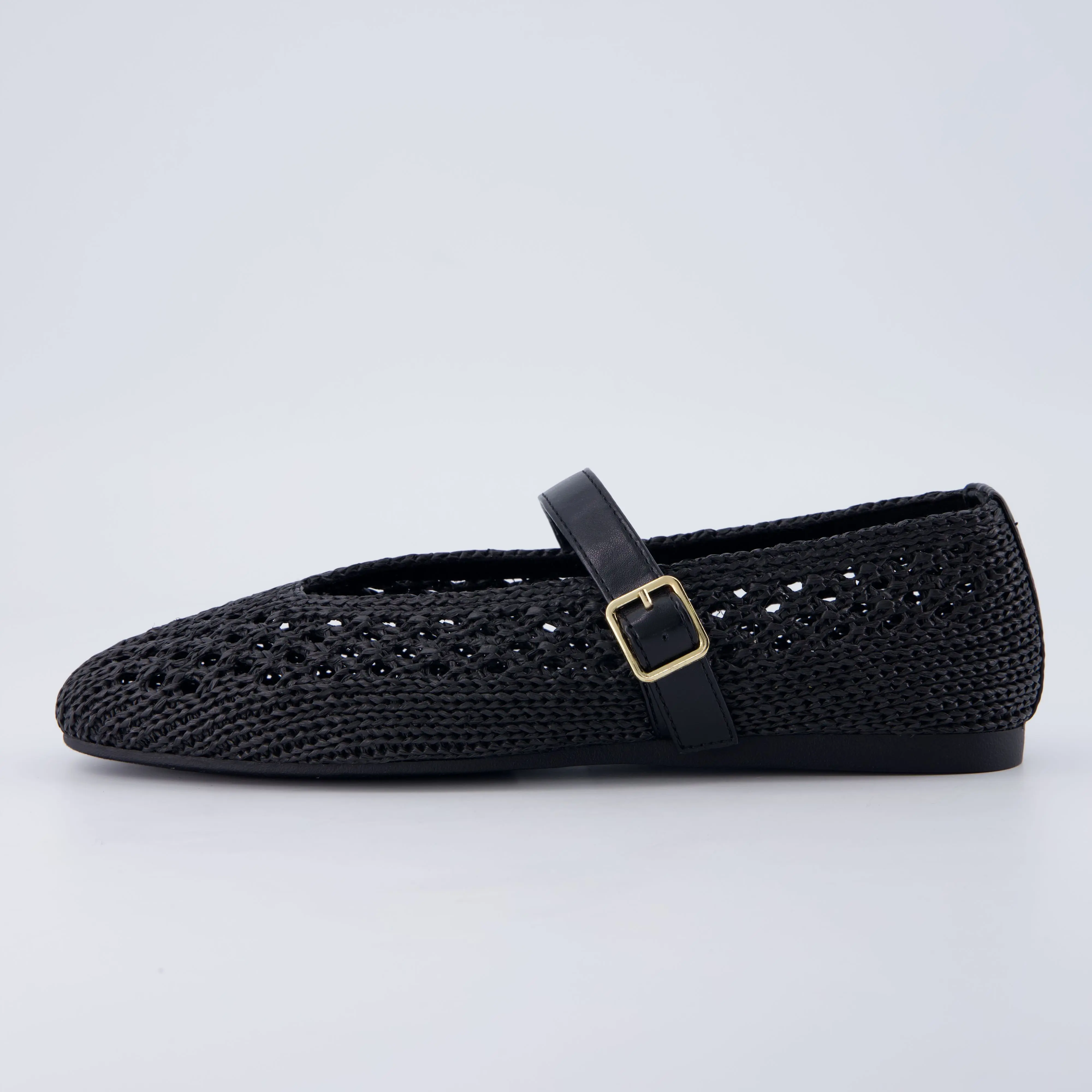 Cushionaire Graff Mary Jane Shoes For Women | Woven Ballet Flats With Adjustable Buckle Strap | Slip On Mary Jane Design For Everyday Outfits