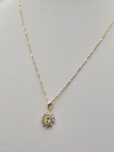 Virgencita Brillito Necklace Set 14K Gold