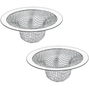 2PCS Tub Drain Hair Catcher - 2.75 Inch Shower Drain Mesh Strainer, Stainless Steel Shower Bathtub Drain Cover, Bathroom Sink Strainer Filter Basket
