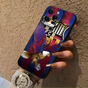 FCB Eagle & Shield Pattern TPU Phone Case, Shockproof Anti-Fall Full Coverage Protection, Black Personalized Colorful Animal Design, for iPhone 17 Air 16 15 14 13 12 11 Pro Max Plus