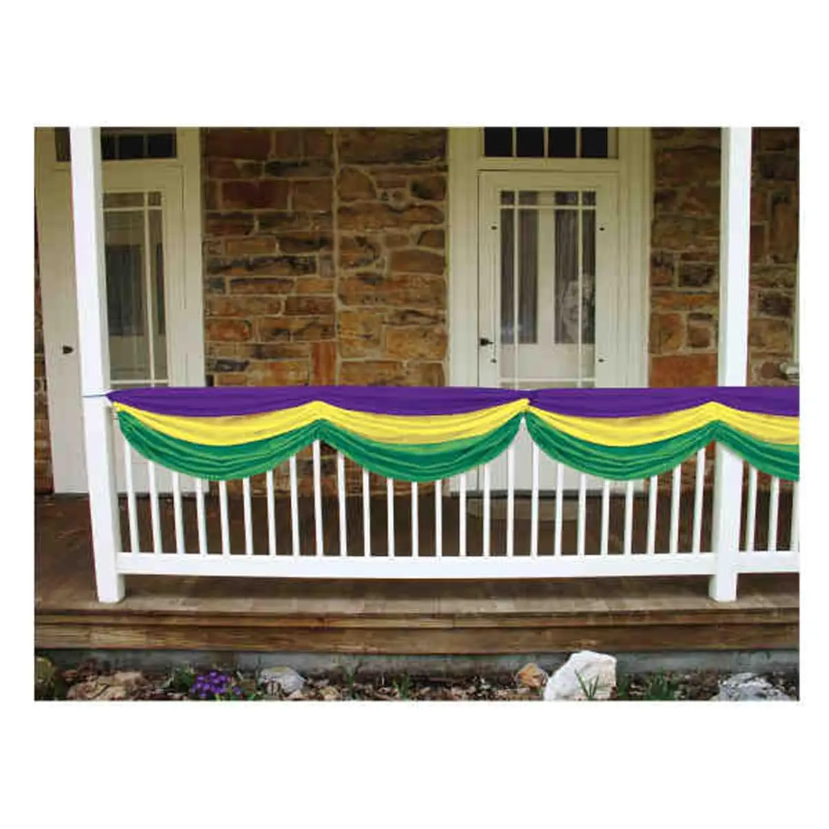 Beistle  Mardi Gras Fabric Bunting - Pack of 6, Banners, 5 Feet 10", 5 Feet Length