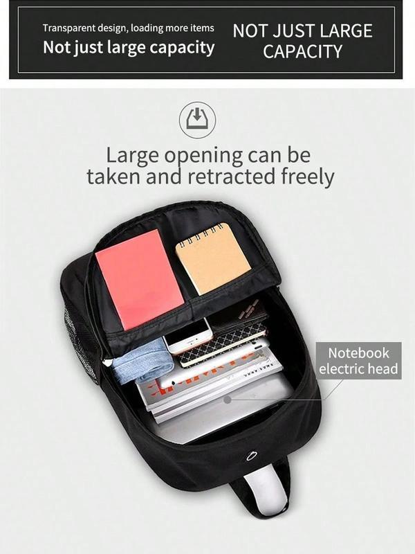 Luminous Print Backpack – Waterproof Lightweight School Bag, Adjustable Strap for Travel, Hiking & University – Unisex Casual