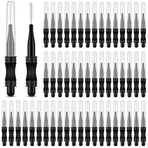 100 Pcs Micro Eyebrow Brush with Cap Brow Lamination Eyelash Brow Brush Lash Filler Eyebrow Lift Tools for Eyelash Extensions
