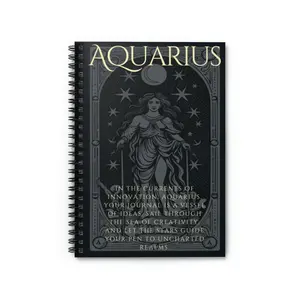Aquarius Zodiac Tarot Notebook, Personalized Manifesting or Dream Journal, Zodiac Inspired Gifts, Inspirational Air Sign Spell Book