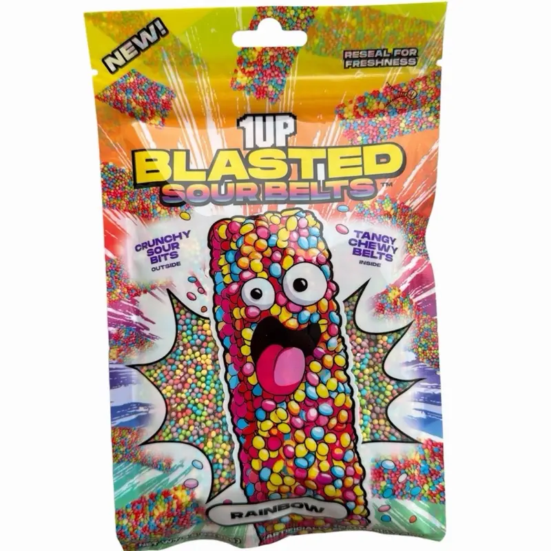 Blasted Sour Belts Rainbow 3.5 oz bag