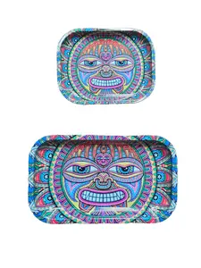 Taita Inti Tray Artwork by Chris Dyer Bold Psychedelic Inspired Design for Festival EDM Home Decor and Everyday Use